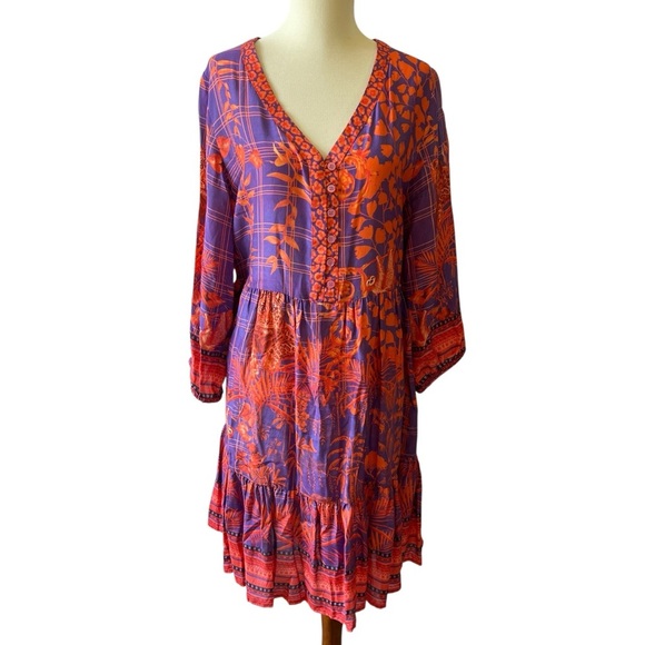 LULASOUL DRESS M MOWGLI CAPSULE LAGENLOOK BOHO WHIMSICAL TROPICAL VACATION CHIC - Picture 2 of 12